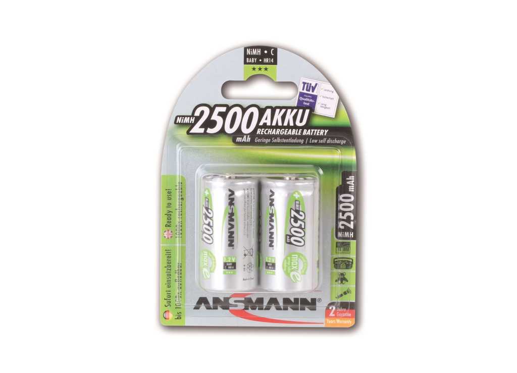 Bild von Ansmann NiMH-Akku Baby 2500mAh 5030912 2er Blister