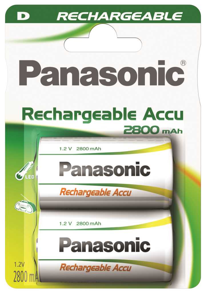 Bild von Panasonic Ready to Use NiMH-Akku Mono 2800mAh HHR-1SRE/2B P-20/2BC2800 2er Blister