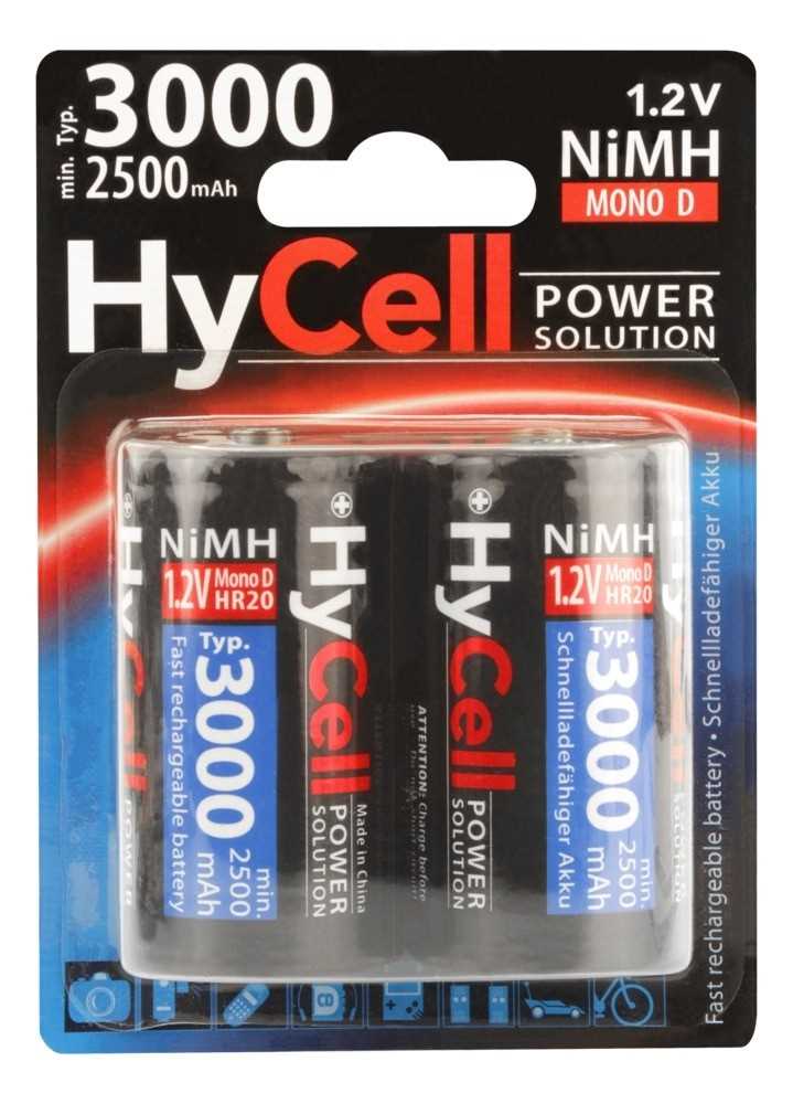 Bild von HyCell NiMH-Akku Typ 3000 Mono 2500mAh 5035312 2er Blister