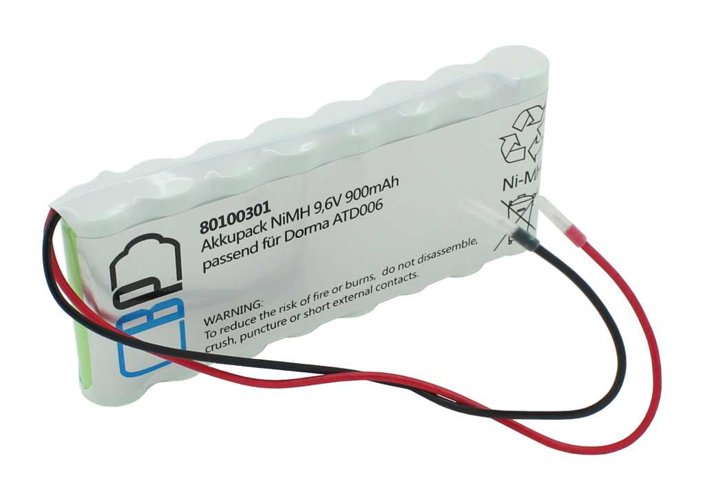 Bild von Akku für Türsteuerung NiMH 9,6V 900mAh passend für Dorma ATD006