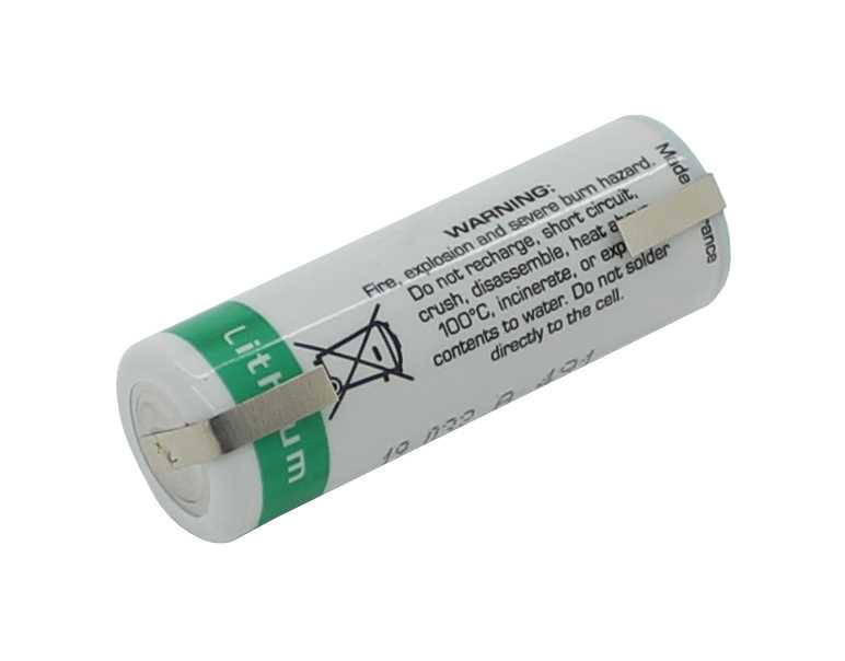 Bild von Saft Lithium LS17500 A 3,6V mit Lötfahnen U-Form