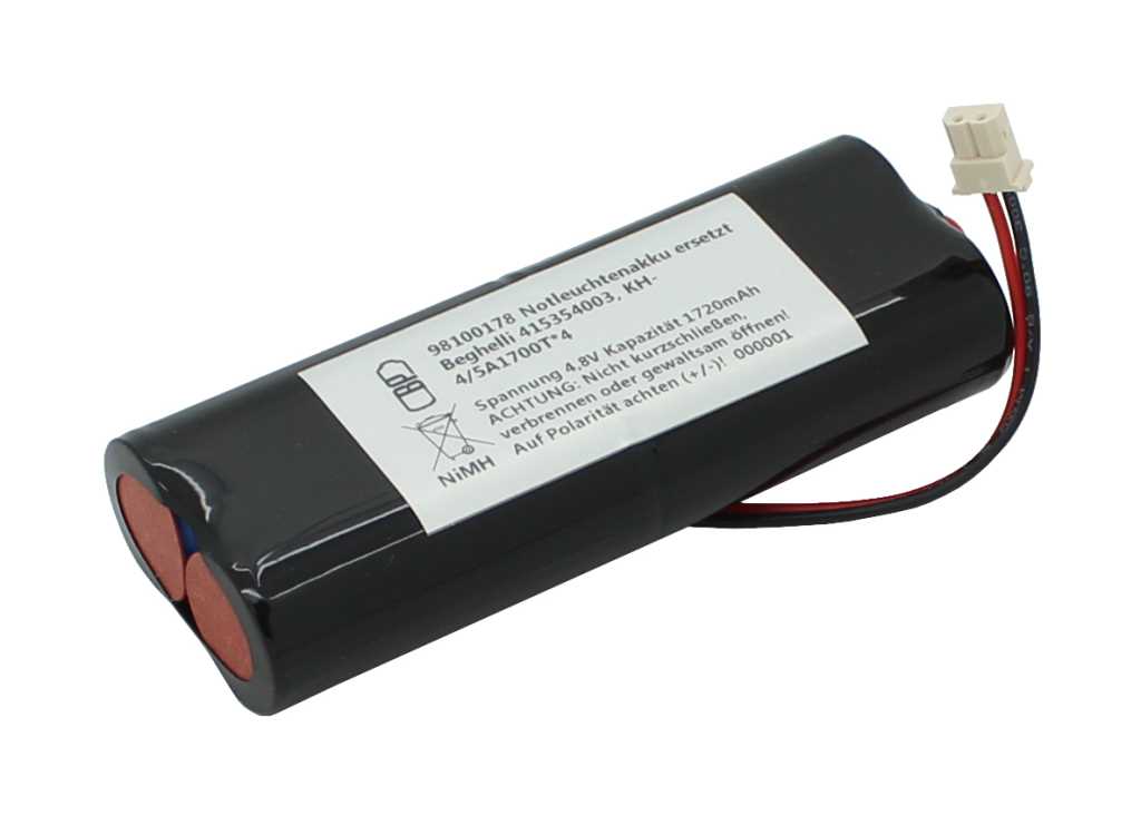 Bild von Notleuchtenakku NiMH 4,8V 1720mAh L2x2 4/5A mit Kabel und Stecker ersetzt Beghelli