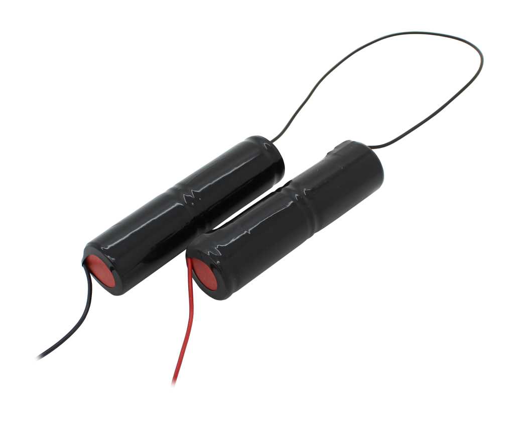 Bild von Notleuchtenakku NiMH 4,8V 4000mAh L2x2 Baby C mit 200mm Kabel beidseitig ersetzt RPower 4.8V 5000mAh