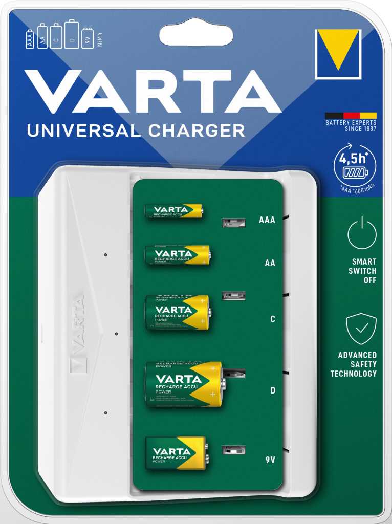 Bild von Varta 57658 101 401 Universal Charger Zuverlässige Funktionen für hervorragende Ladeergebnisse in Kombination mit  einem modernen VARTA-Design bieten bestes Preis-Leistungs-Verhältnis.