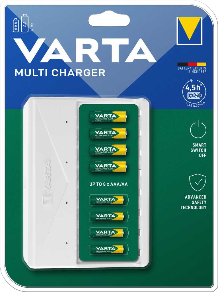 Bild von Varta 57659 101 401 Multi Charger Zuverlässige Funktionen für hervorragende Ladeergebnisse in Kombination mit  einem modernen VARTA-Design bieten bestes Preis-Leistungs-Verhältnis.   