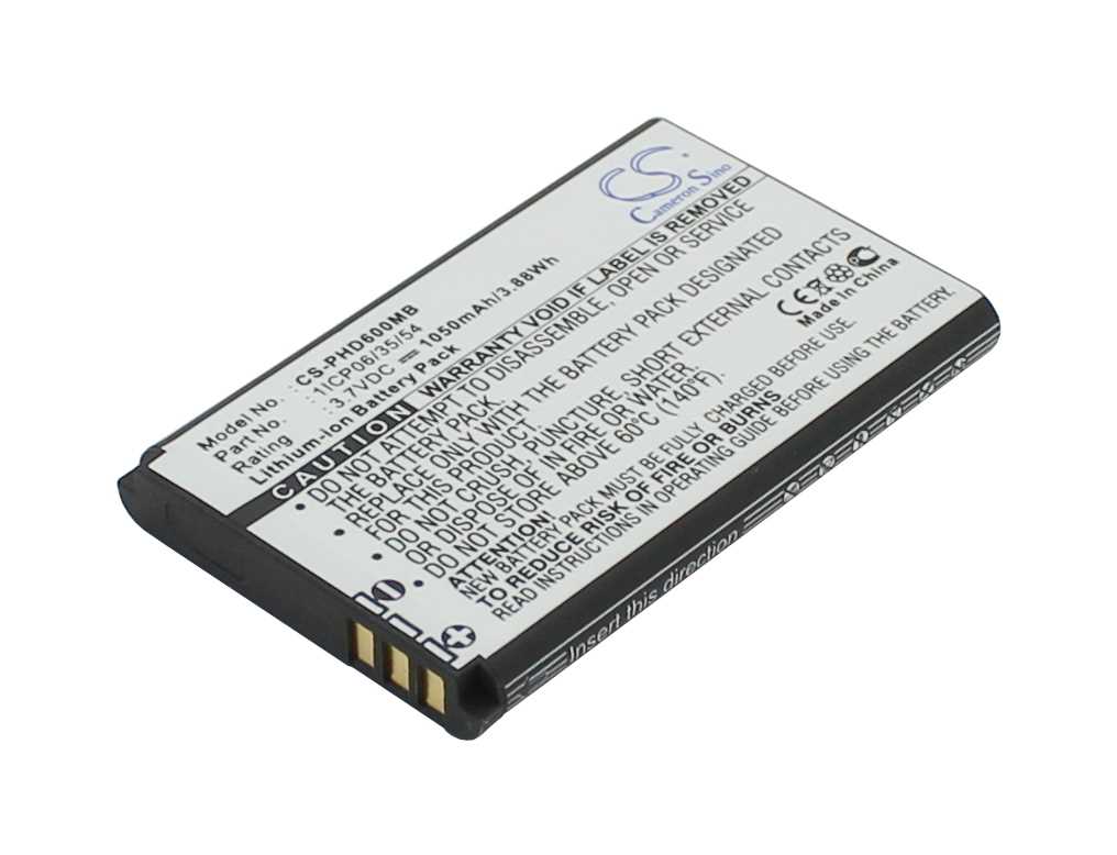 Bild von Babyphoneakku LiIon 3,7V 1050mAh ersetzt Philips 1ICP06/35/54