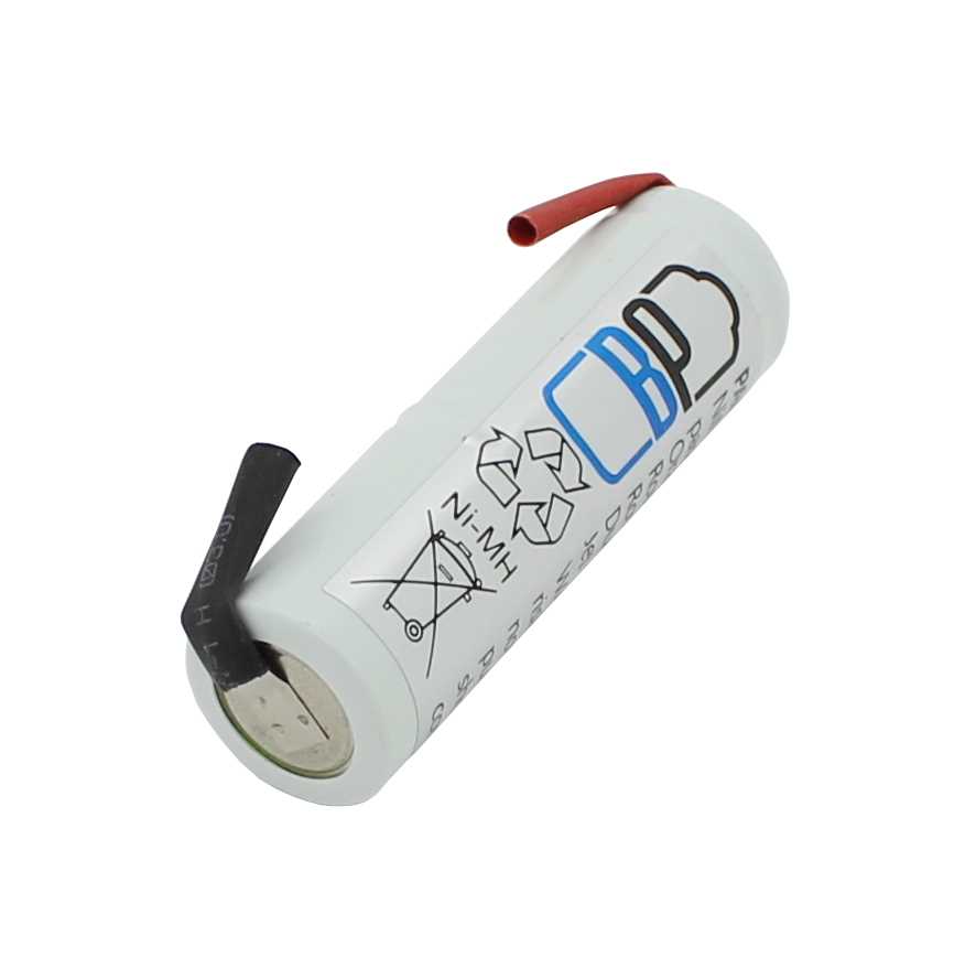 Bild von Akkupack NiMH 2,4V 1100mAh L1x2 GP110AFH mit Lötfahnen U-Form 10mm Überstand ersetzt Oral-B S18.500